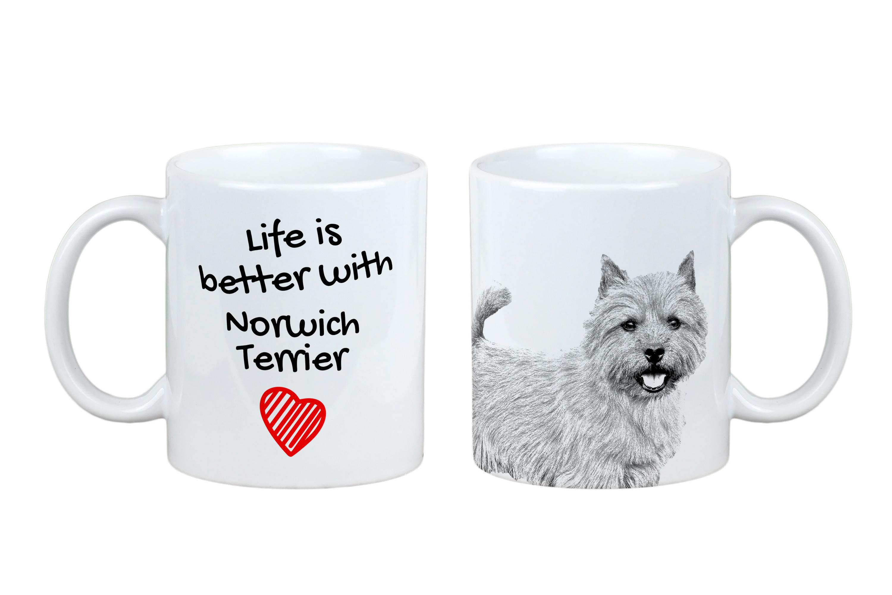 

Norwich Terrier - cup with a dog, cup with a photo, personalized gift from the Art-Dog brand білий