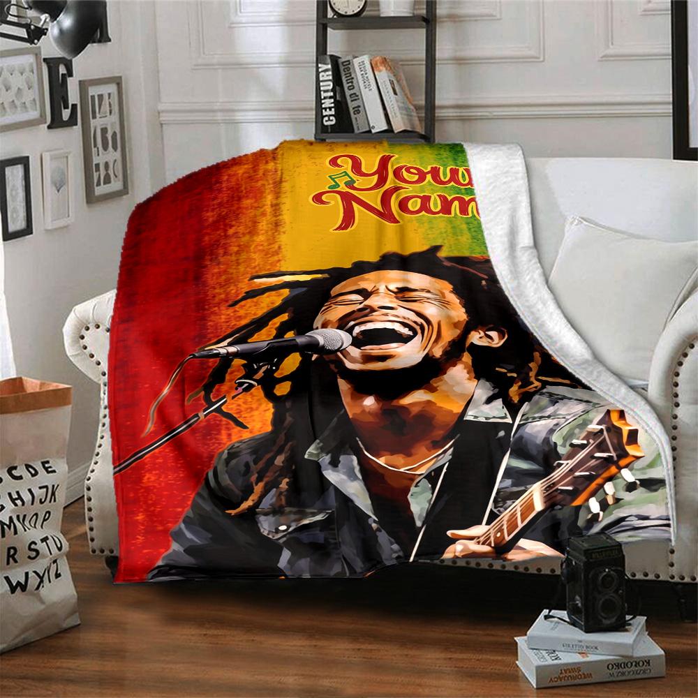 Bob Marley Personalizovaná deka se jménem Dárková personalizovaná deka Měkká teplá útulná Všestranná pro ložní prádlo obývací pokoj pohovku gauč Celoroční použití