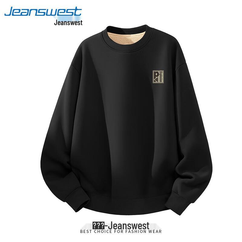 Jeanswest Men's Winter Plush Lined Round Neck Sweatshirt