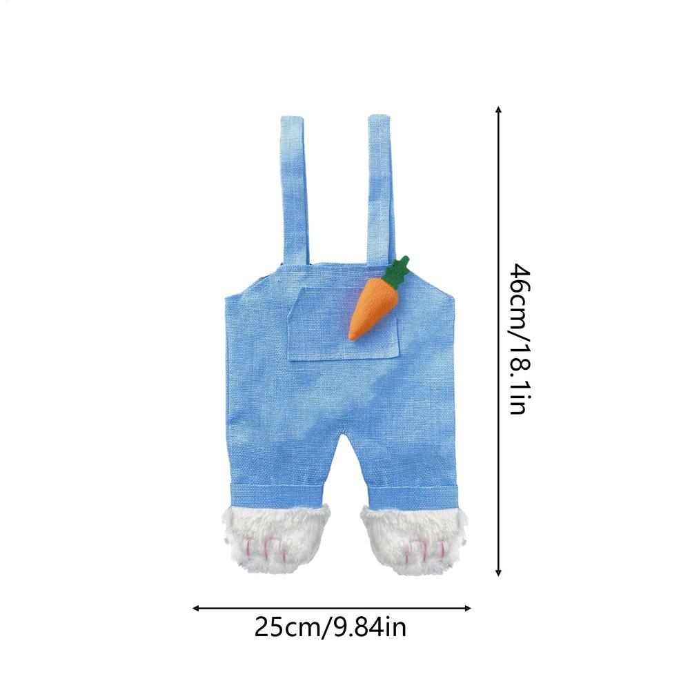 

Easter Bunny Tote Bag Rabbit Overalls Shape Storage Tote Easter Party Candy Bag for Egg Hunting Party Decoration Easter Supplies 46x25cm
