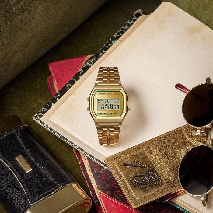 Casio A158WEGV-9A Vintage Gold Digital Watch | Stainless Steel Band | LED Light | Stopwatch | 7-Year Battery