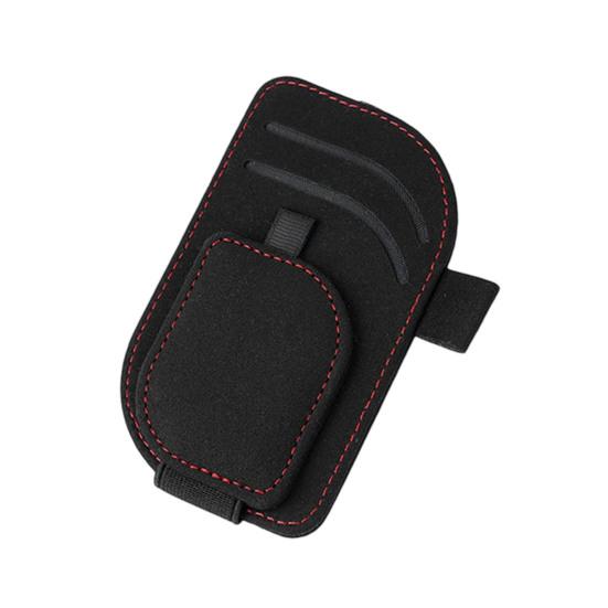 Vehicle Eyewear Organizer Car Sun Visor Glasses Holder, Eyeglasses Hanger Clip, Luxury Magnetic Sunglasses Mount Leatherette Universal Auto