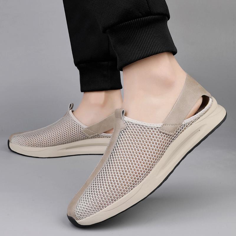 Fashion Men's Sneakers Breathable Mesh Men Casual Sandals Outdoor Non-Slip Big Size Loafers Walking Flats Lightweight Male Tennis Shoes