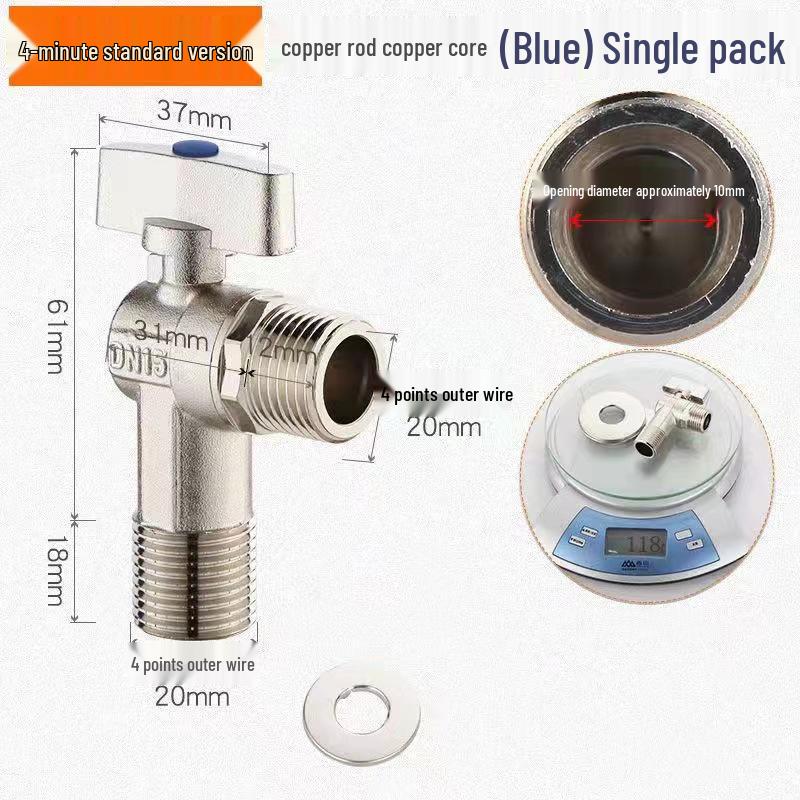 304 Stainless Steel Angle Valve for Toilet: Hot and Cold Water Valve Switch with 4-Point Eight-Character Stop Valve for Water Heater.