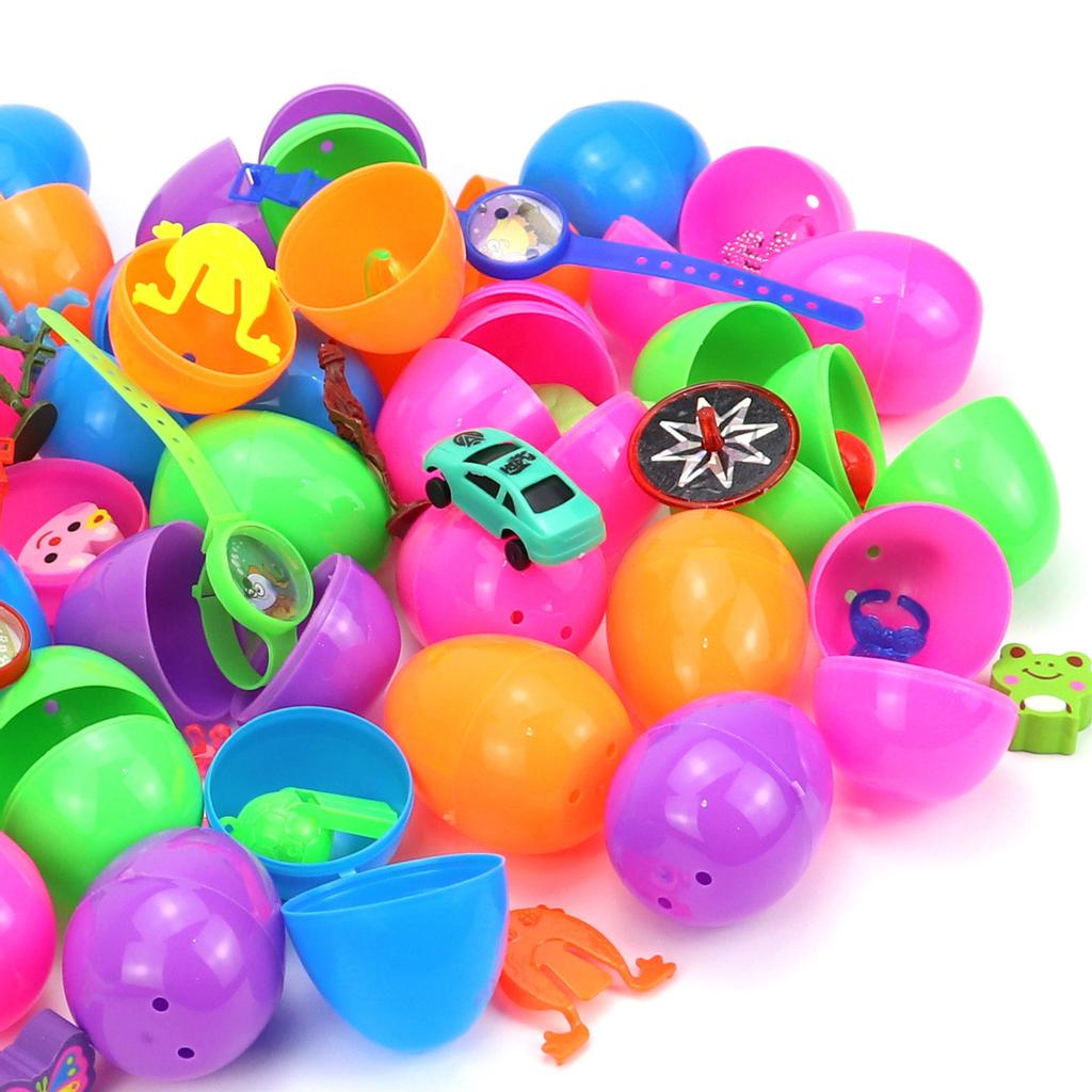 Filled Surprise Eggs, Colorful Prefilled Plastic Easter Eggs with Different Kind