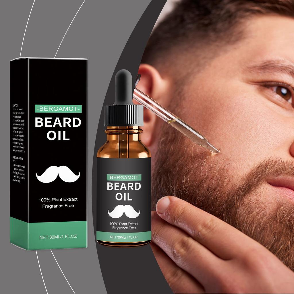 Huile de soin pour barbe pour hommes, solution de soin capillaire nettoyante, nourrissante, hydratante, réparatrice et lissante en douceur 30 ml