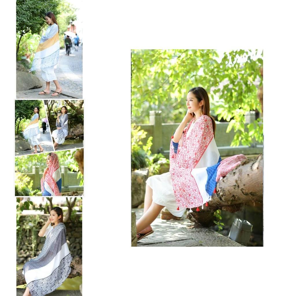 Ethnic Style Shawl For Women Lightweight Summer Scarf With Print Design For Travel And Beach