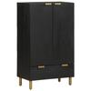 VidaXL Buffet noir 60x33x100 cm bois d'ingénierie, armoire latérale, armoire de rangement haute, vitrine haute, armoire 4017678