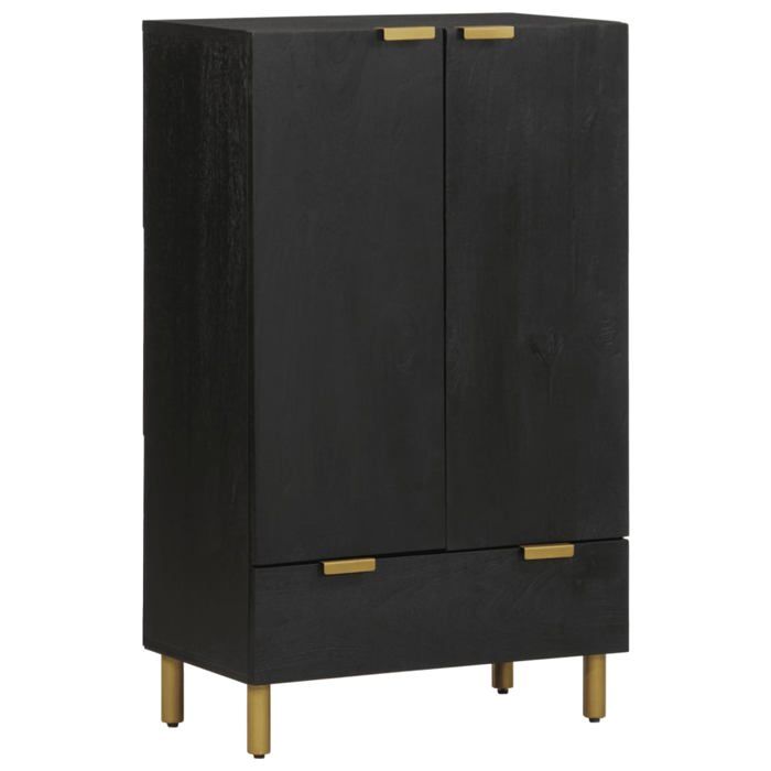 VidaXL Buffet noir 60x33x100 cm bois d'ingénierie, armoire latérale, armoire de rangement haute, vitrine haute, armoire 4017678
