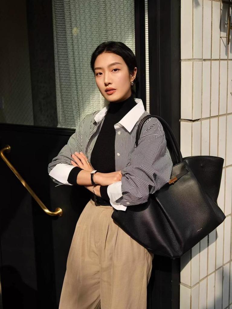 Demellier Wing Large Genuine Leather Tote Handbag