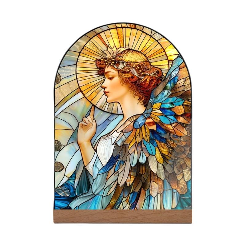 Acrylic Catholic Statue Desktop Decoration Religious Gift for Home Church Display Feature High Transparency Durable Portable Construction