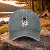 Chihuahua Hunde-Print Gewaschene Baseballkappe Used-Look Baumwolle Verstellbar Outdoor-Aktivitäten Hut Unisex