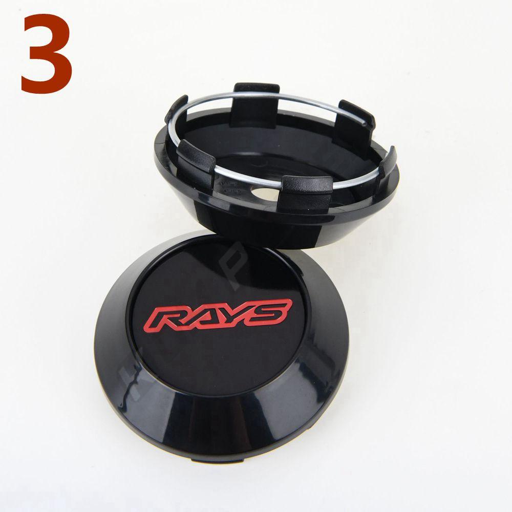 4PCS OD 68MM / ID 62MM Sport Rim Cap RAYS VOLK Racing Logo Sticker Wheel Cover Cap Wheel Center Hub Caps Silver & Black & Bronze