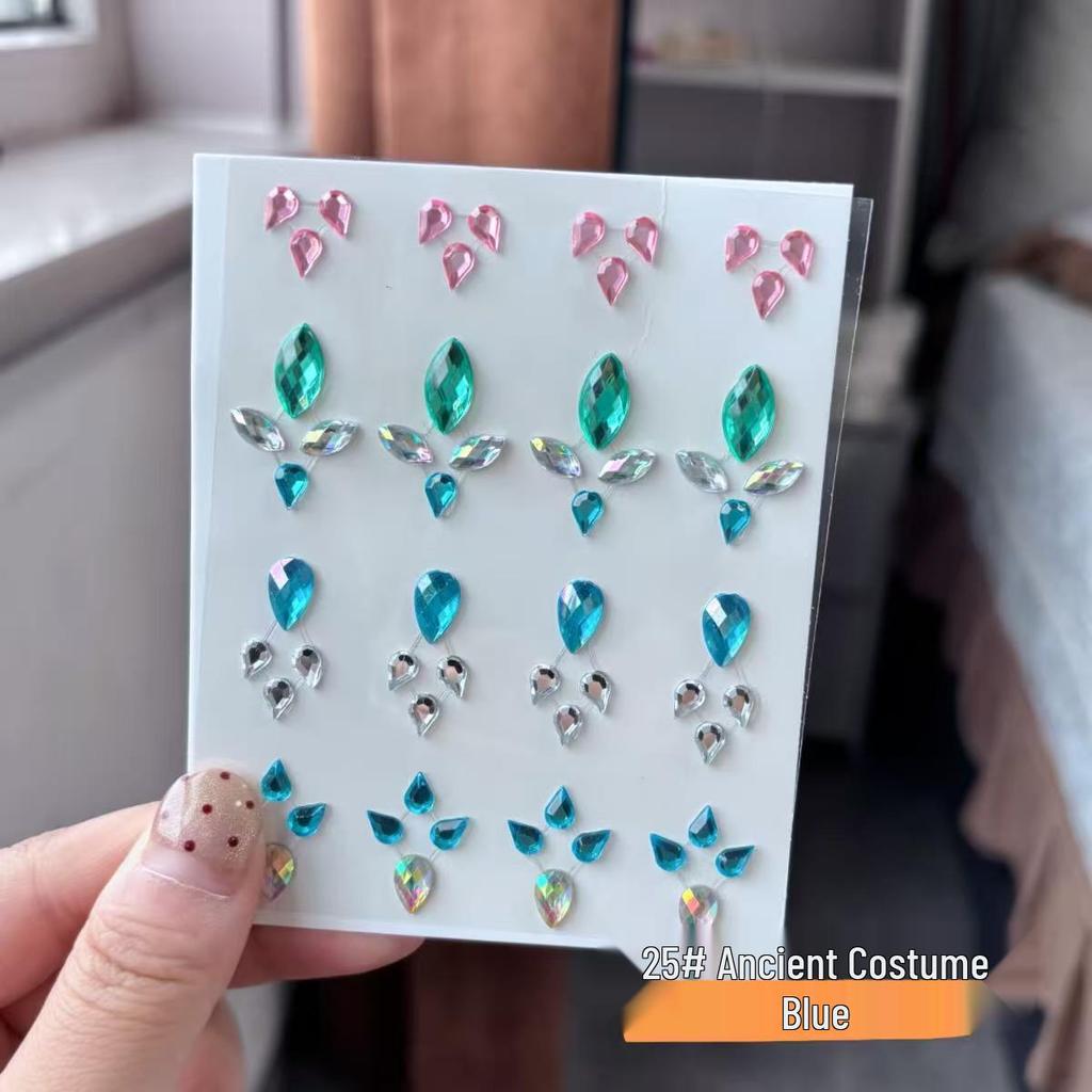 Kids' Vintage Rhinestone Face and Forehead Stickers