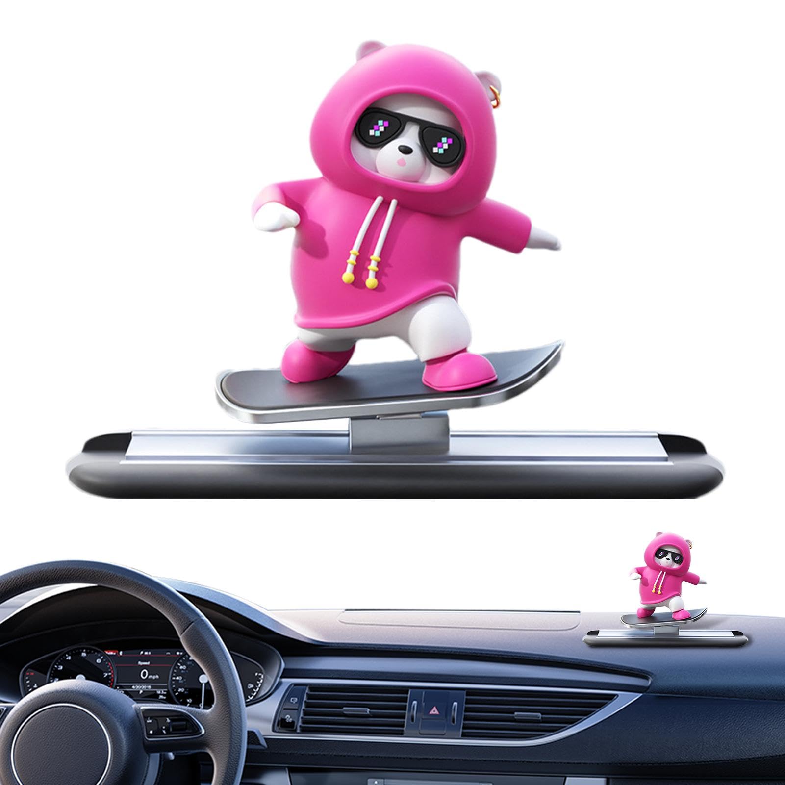 

skateboard bear dashboard ornament skateboard bear car decoration skateboard bear car ornament car dashboard Please refer to the description