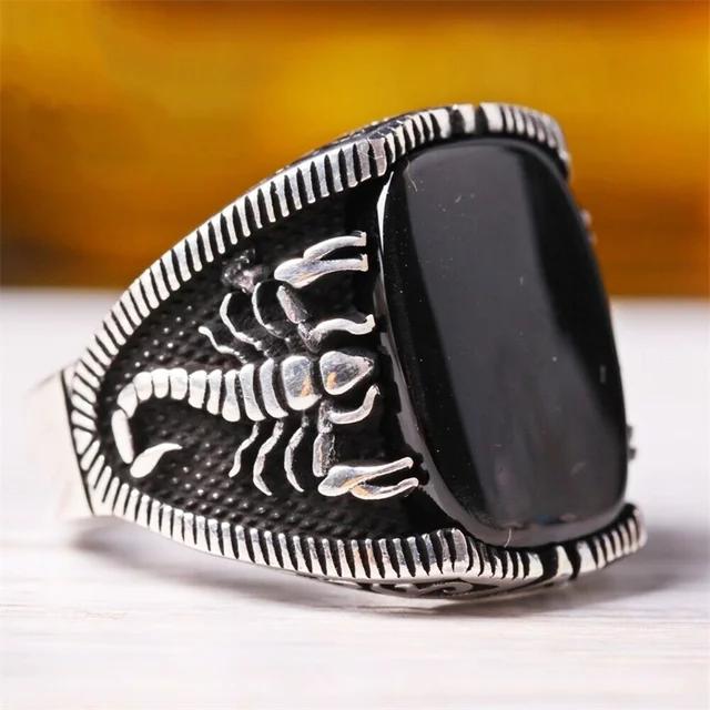 Punkboy Vintage Shaped Geometric Oval Black Glossy Men's Ring For Anniversary Party Wedding Male Rings Zircon Accessories 6-14