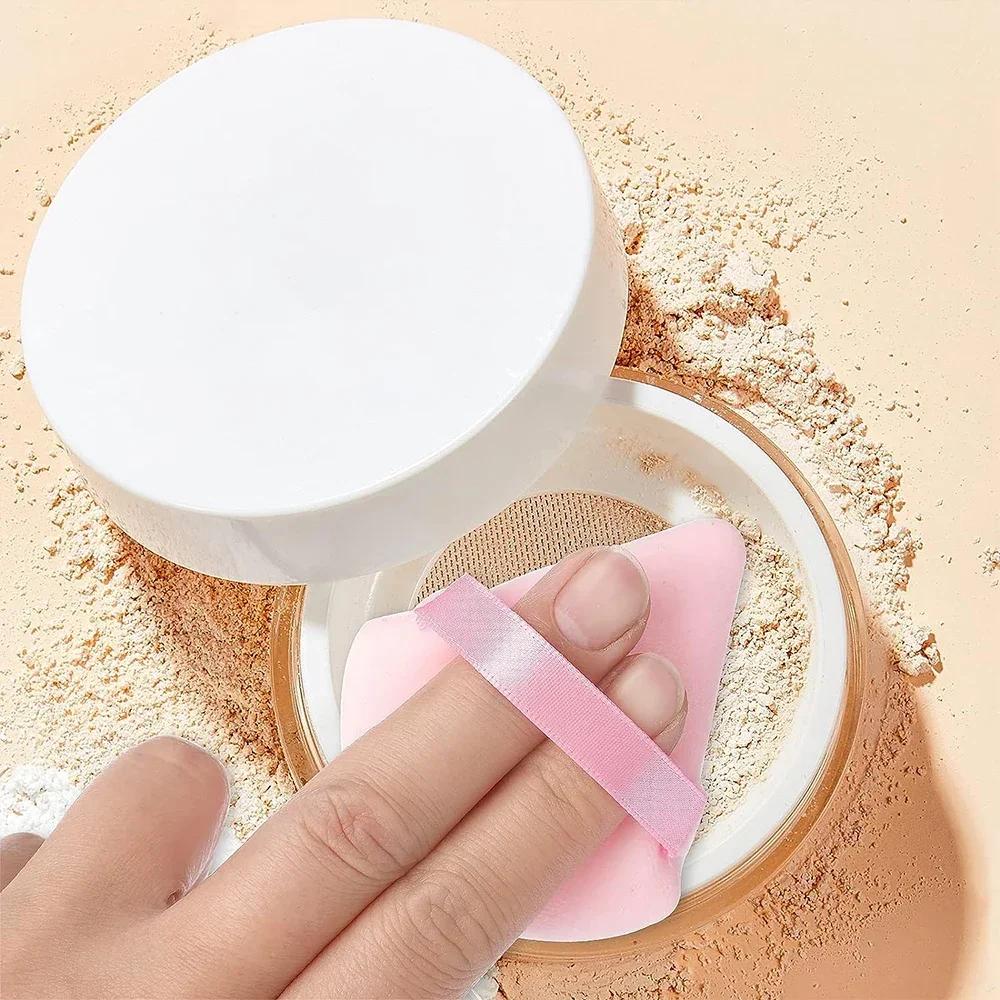 2/6 stücke Dreieck Puderquaste Mini Gesicht Make-Up Schwamm Kosmetik Weiche Baumwolle Gesicht Puderquaste Waschbar Samt Make-Up Puff Werkzeuge