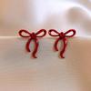 2024 Exquisite High-End Retro Silver Needle Red Heart Flower Earrings for Women