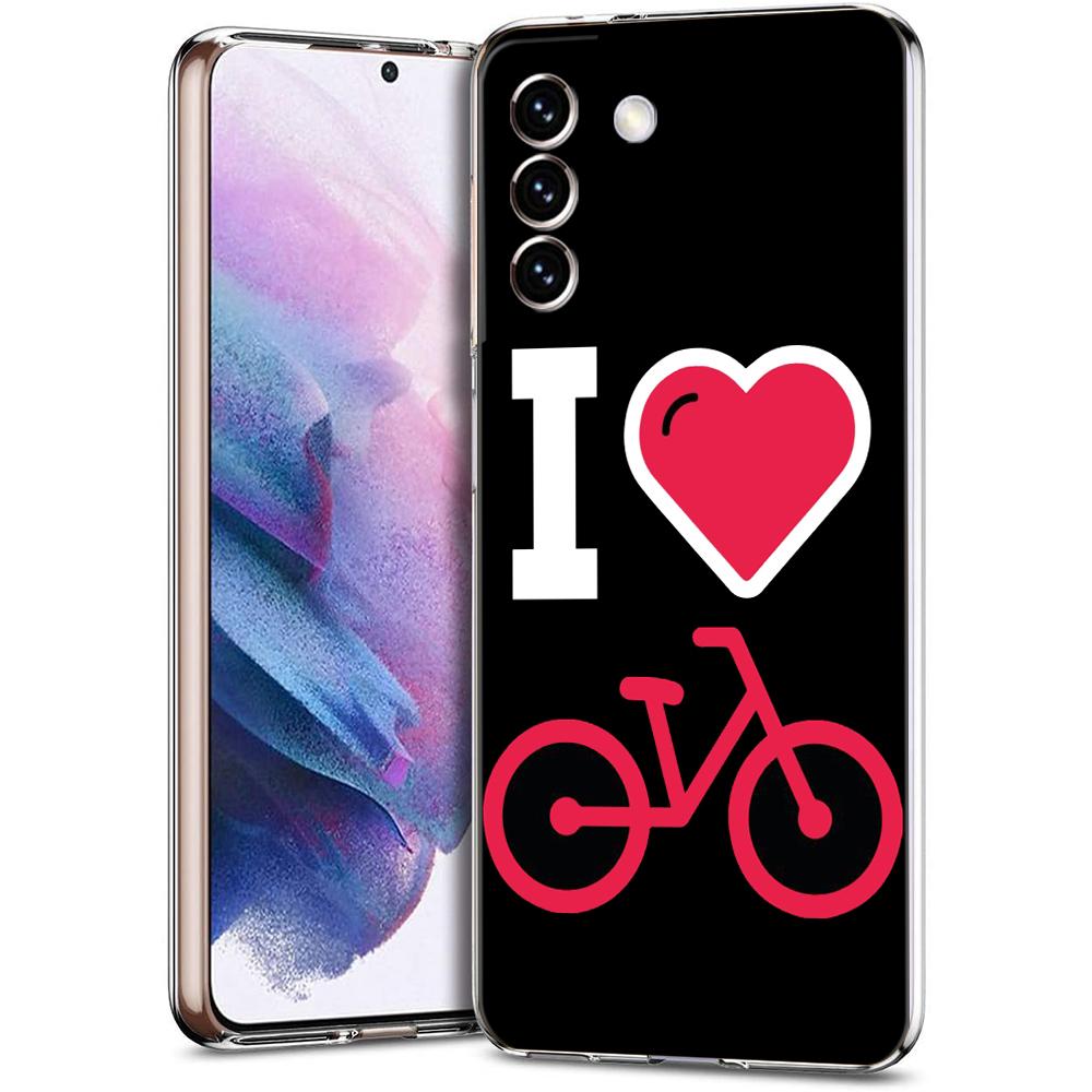 Phone Case For Samsung Galaxy S24 Ultra S23 FE S22 S20 S21 5G S10 S9 Plus S10E S8 Silicone Clear Mountain Bike Cycling Art Cover