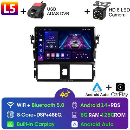 For TOYOTA VIOS GEN 3 Yaris 2013 - 2016 Car Radio Android Automotive Multimedia Player Navigation GPS Carplay Screen Auto Stereo