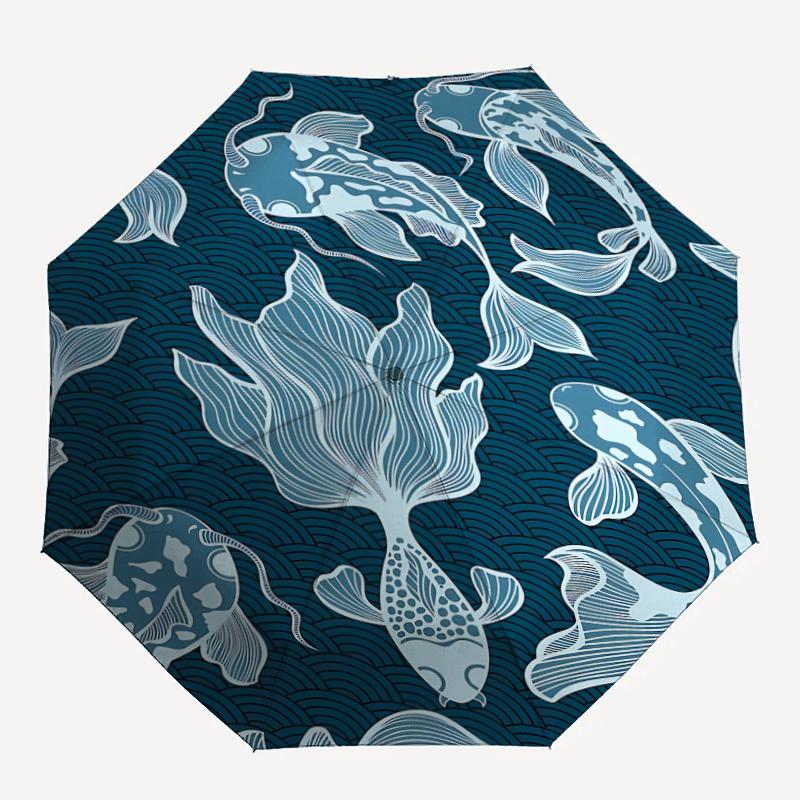 

1 шт. Автоматический зонт для пруда с карпами, открывающийся/закрывающийся одной кнопкой, ветрозащитная конструкция, легкий портативный зонт для женщин и мужчин 6073