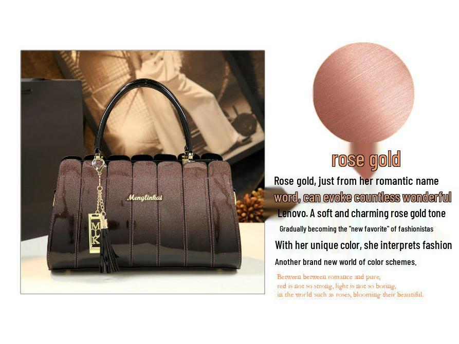 Luxuriöse 2025 Stilvolle Patchwork-Handtasche: Vielseitige Damen Umhängetasche & Mom Bag aus echtem Leder