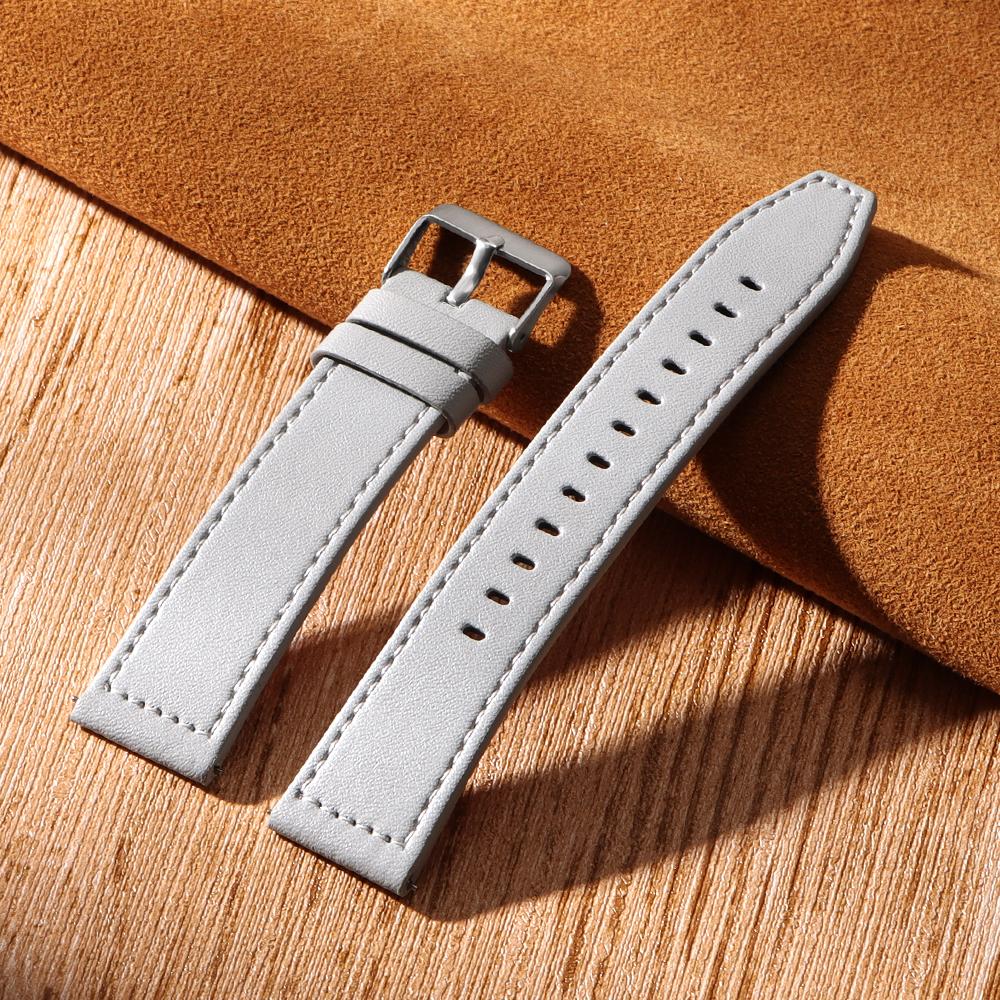 22mm 20mm Leather Strap for Samsung Galaxy Watch 6 5 4 40mm 44mm Gear Band Vintage Bracelet for Xiaomi Redmi Watch 3 Active/Lite