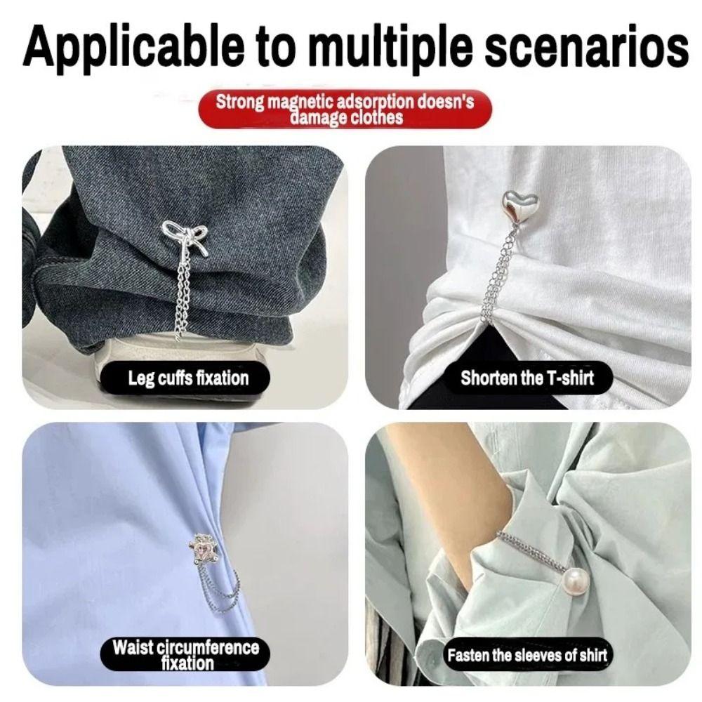 Zinc Zinc Alloy Magnetic Fixed Button Multi-Function Shorten Trouser Clip  Clothing Accessories