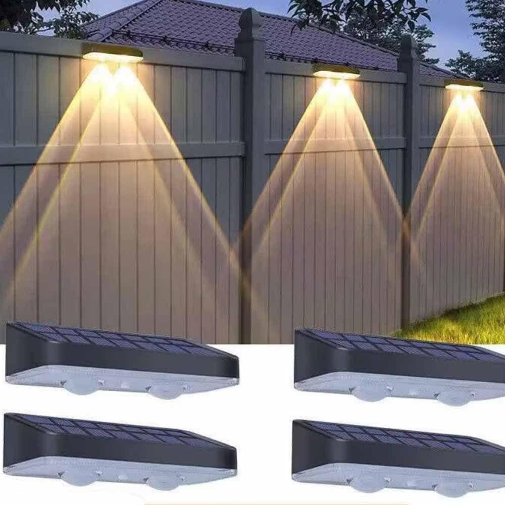 Dimmable Panel Solar Fence Lights Waterproof Solar Deck Light Solar Wall Light  Backyard Garden