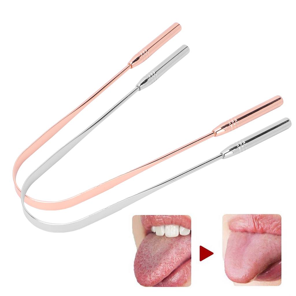 Oral Care Metal Tongue Scraper Bad Breath Treatment Oral Hygiene Maintaining Tongue Cleaner