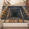 Realistic 3D Optical Illusion Carpet Mat Deep Well Rug Spiral Staircase Stone Brick Pattern Home Decoration Floor Mats Door Mat