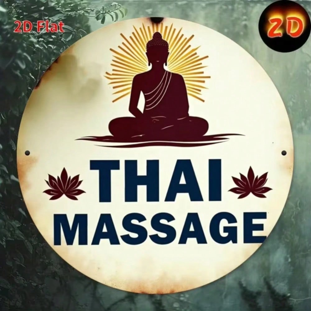 Thai Buddha Metal Wall Art Zen Meditation Sign Lotus Mandala Spiritual Yoga Home Decor Gift 20x20