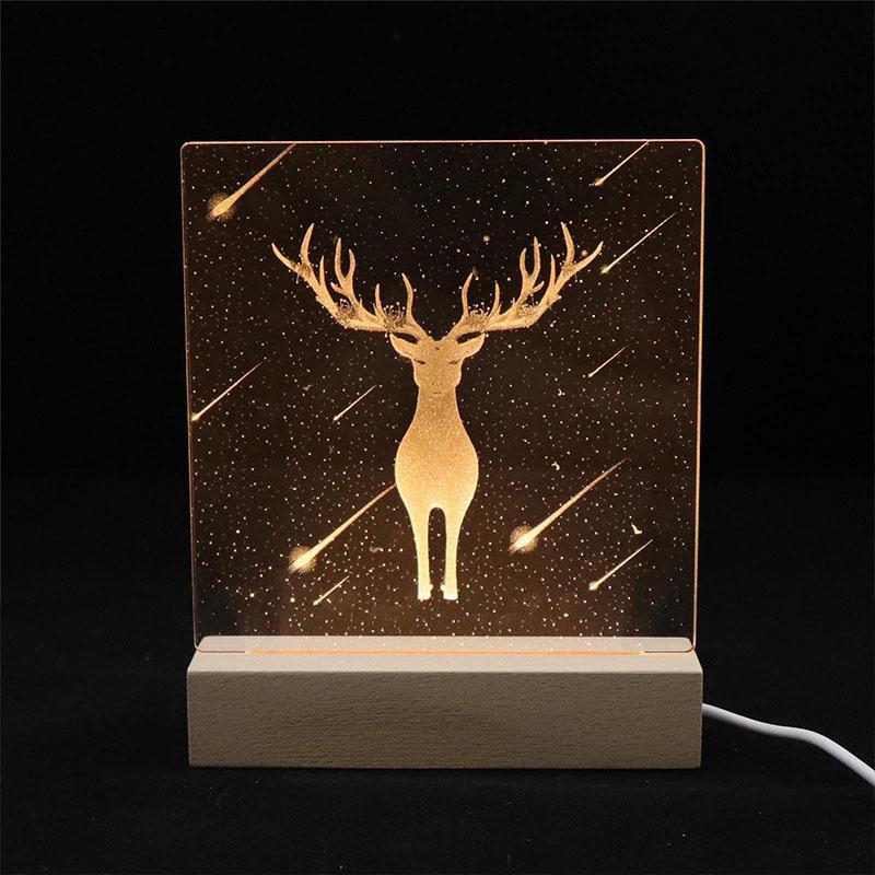 1 Stück Harz-Display-beleuchtete Basis, warmweiß/weiß/mehrfarbig, rechteckige LED-Lichtbasis aus Holz für Display, Kristallglas, Nacht-beleuchtete Basis, DIY