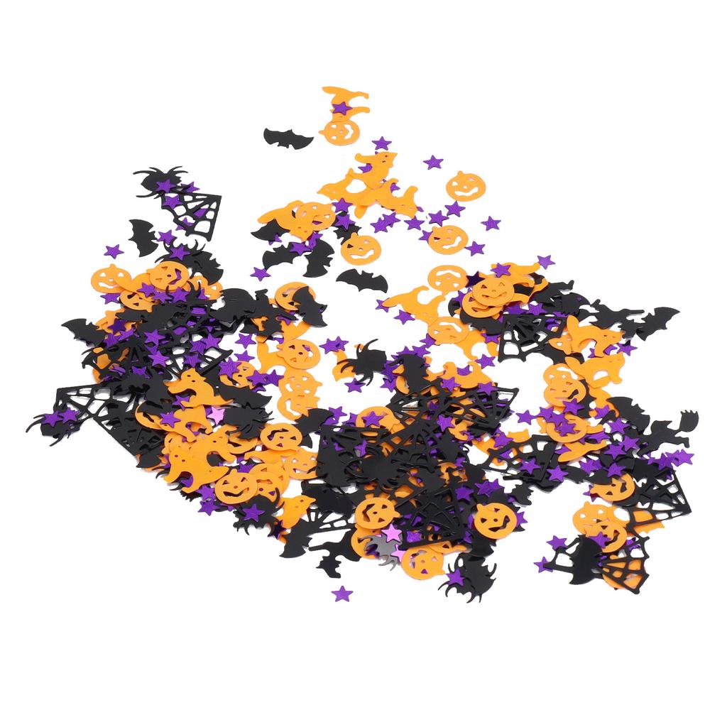 200g Halloween Confetti Halloween Party Table Scatter Confetti Pumpkin Spider Webs Foil Metallic Sequins Confetti Decor