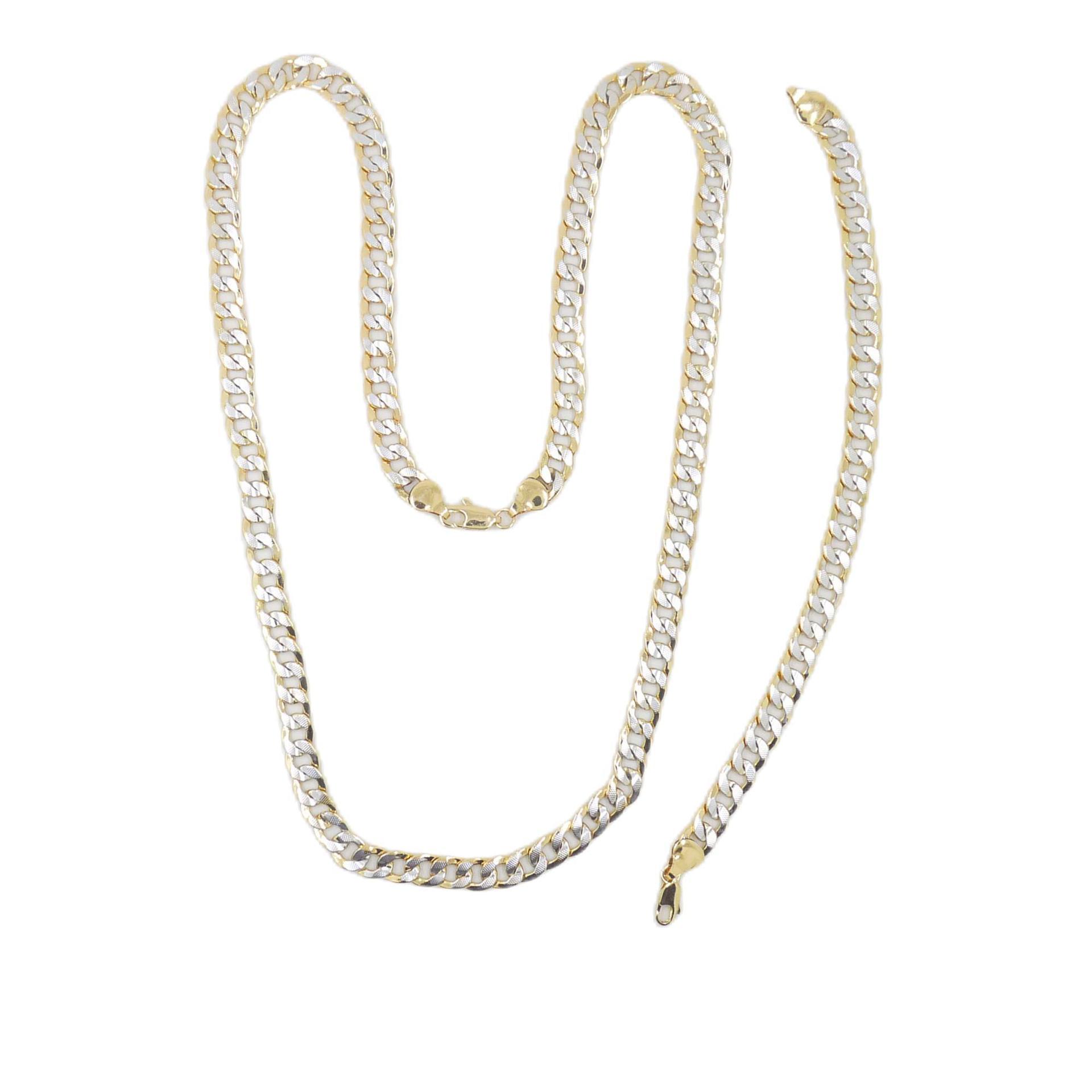 

Tricolor 7.5mm Cuban Chain Bracelet Necklace