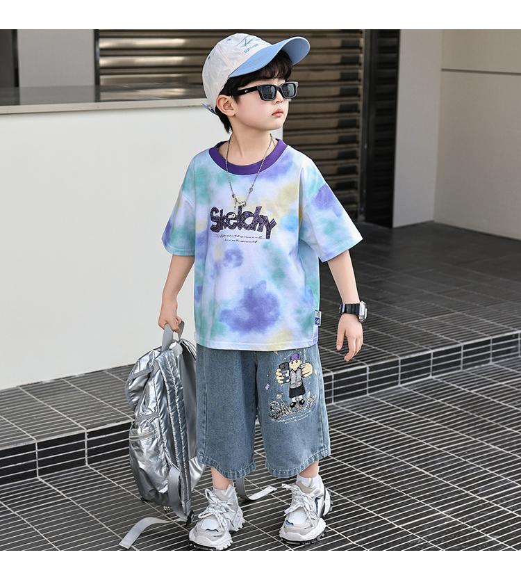 Boys' Summer Clothes 2026 New Summer Set, Stylish Children's Cool and Handsome Short Sleeved Summer Two-piece Set for Boys