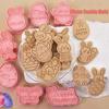 8Pcs DIY Easter Cookie Biscuit Mold Cartoon Bunny Egg Cookie Cutters 3D Rabbit Baking Fondant Mold Stamp Cake Decorating Tools