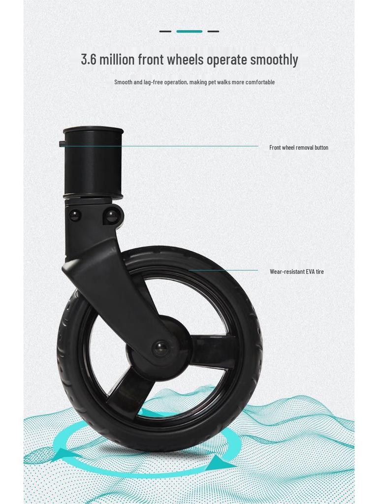 Lightweight, Foldable Pet Stroller for Medium & Large Cats and Dogs, Supports Up To 120 Lbs.