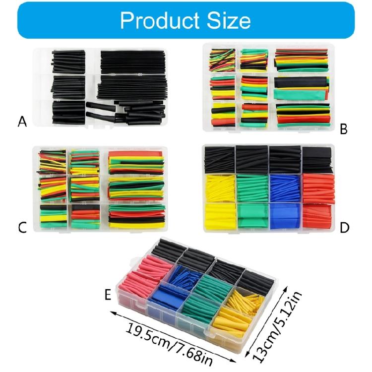 Color Coded Heat Shrink Tubing Collection for Professional Electrical Repairs and Insulation With Portable Storage Case