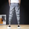 Men's Summer Slim Fit Elastic Waist Quick-Dry Pants - Korean Style Trendy Nine-Point Cuffed Pants