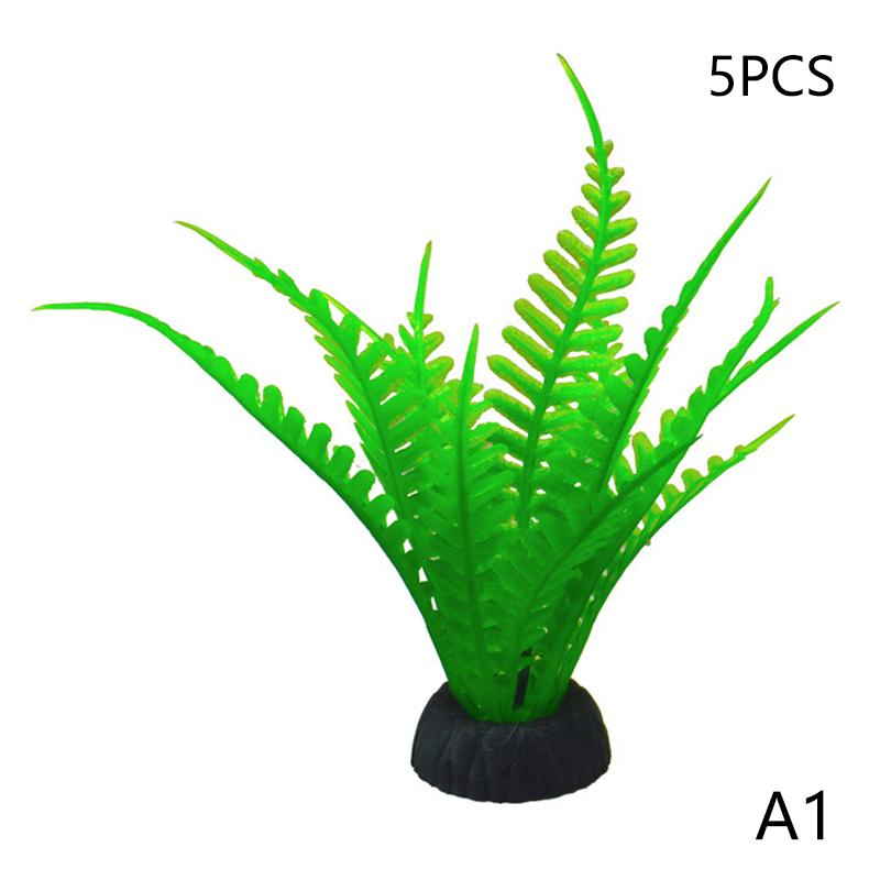 5Pcs Artificial Aquarium Decorative Pvc Aquatic Plants Simulation Water Weeds Ornament Fish Tank Grass Decoration Accessories