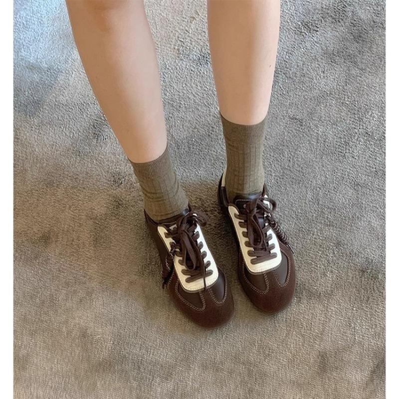 Retro Lace-up Color Matching Inner Heightening Thick Bottom Women's New Versatile Sports and Leisure