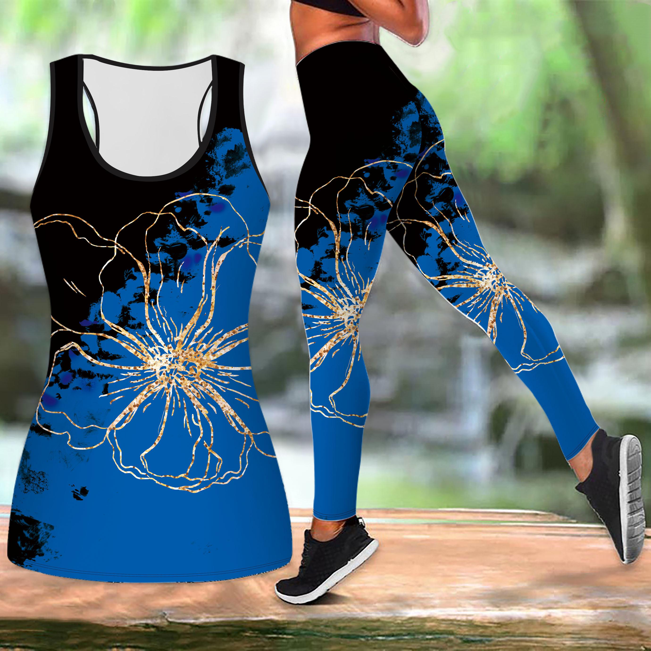 

Синий наклонный простой элегантный цветочный принт йога костюм для женщин модные леггинсы для тренировок фитнес спортивный повседневный комплект для йоги спортивный костюм S темно-синий