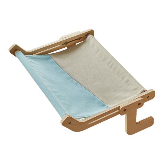 Bedside Cat Hammock Adjustable Cat Bed Window Perch with Wood Frame No Drilling Installation Pet