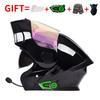 Bluetooth-Enabled Full Face Motorcycle Helmet With Dual Visors DOT 3C Certified All-Season Flip-Up Design Men Women
