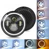 7-Zoll-RGB-Angel-Eye-LED-Scheinwerfer mit 50 W für Wrangler-Auto und Motorrad