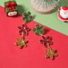 Christmas fashion festive alloy splicing flower pendant earrings, versatile niche daily models
