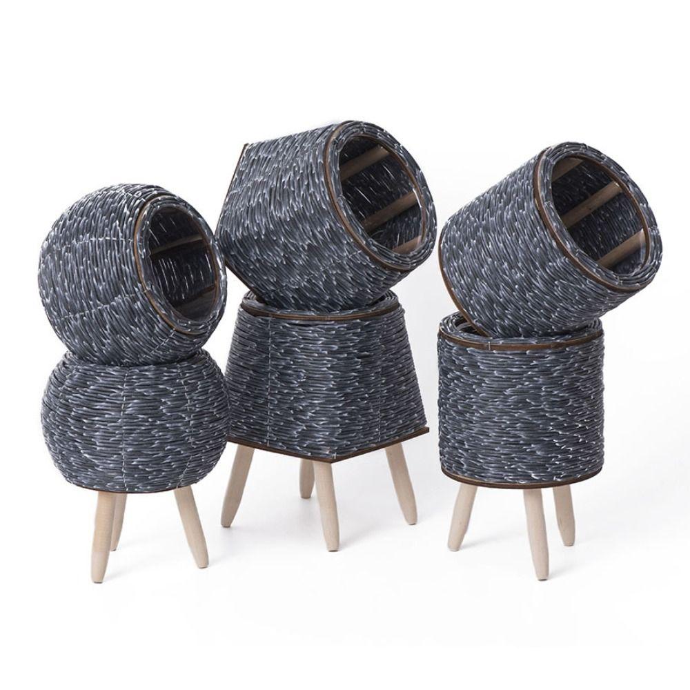 

With Removable Legs Flower Pot Hand Wove Wove Plant Stand Durable Flower Planters 3