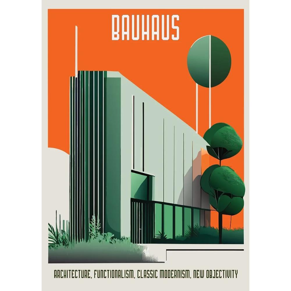 Bauhaus Moderne Architektur Poster Linien und Minimalistische Architekten Drucke Leinwand Malerei Wandkunst Bild Heim Wohnzimmer Dekor