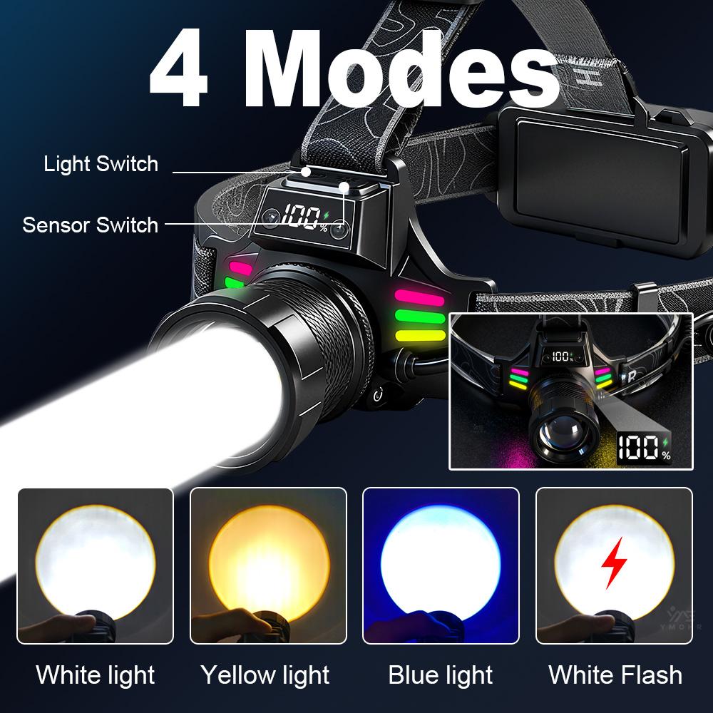 20000000LM Working Light Rechargeable LED Headlamp18650 High Power Flashlight Camping Lantern Outdoor Equipment Head Torch Light